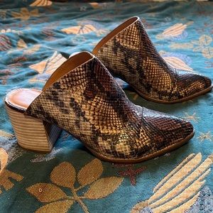 Snakeskin heeled mules - REPORT Footwear
